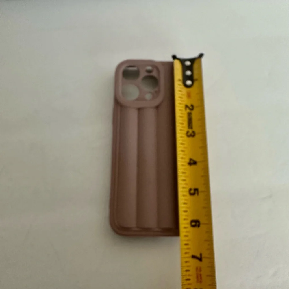 Auramma Roman stripes Iphone 14 Pro Max Case in Dusty Rose sleek features style